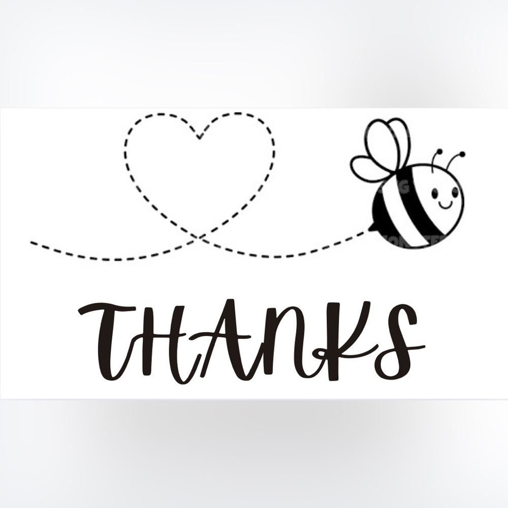 Custom Made 50count Bee Thanks Stickers